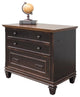 Bowery Hill 3 Drawers Lateral Black Wood Filing Cabinet Pre-assembled