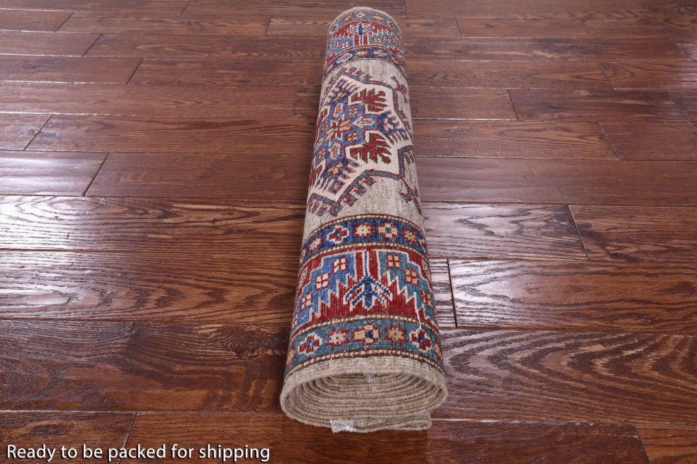 2' 9" X 8' 10" Runner Hand Knotted Super Kazak Wool Rug - Q12838
