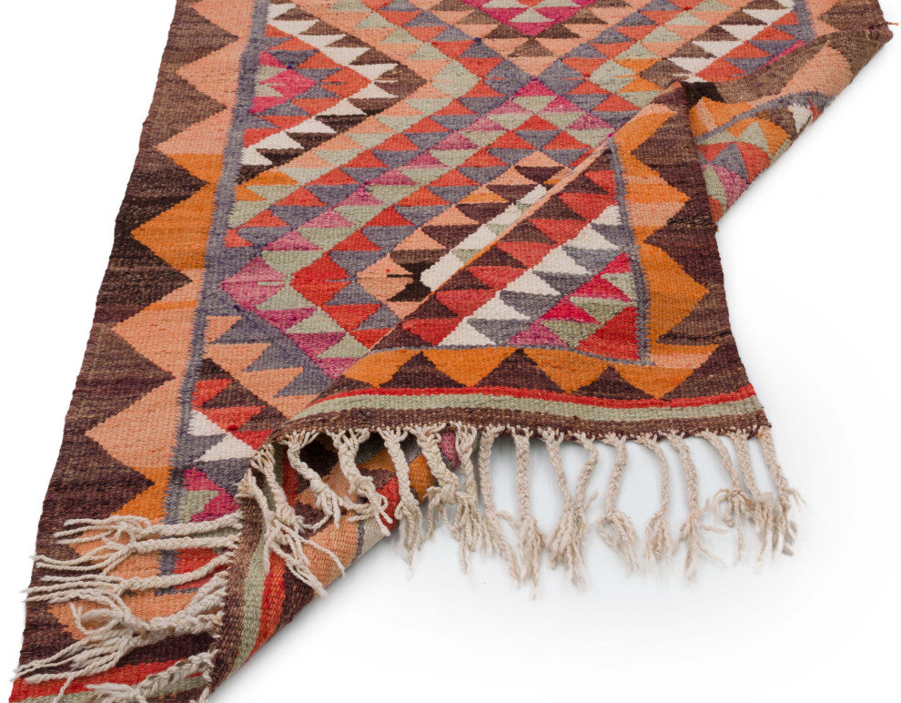 Vintage Turkish Kilim Runner 3' 3" x 11' 10", 39 in. x 142 in.