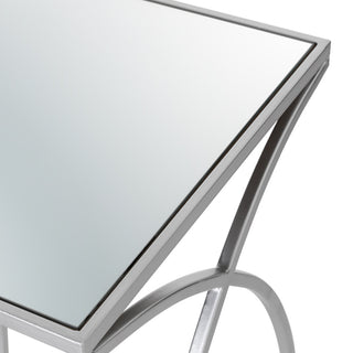 Metal With Glass Accent Table, Set of 2, Silver