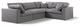 Serene Linen Textured Fabric Deluxe Comfort 4-Piece L-Shaped Sectional, Gray