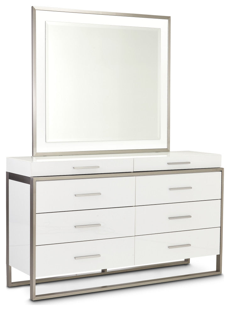 Marquee Dresser with Mirror - Cloud White