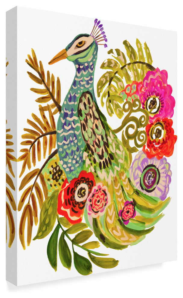 Karen Fields 'Peacock Blue' Canvas Art, 24"x18"
