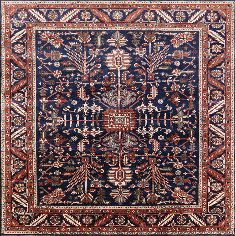 Ahgly Company Indoor Square Mid-Century Modern Area Rugs, 3' Square