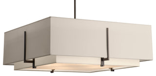 Exos Square Large Double Shade Pendant, Natural Anna Inner, Flax Outer
