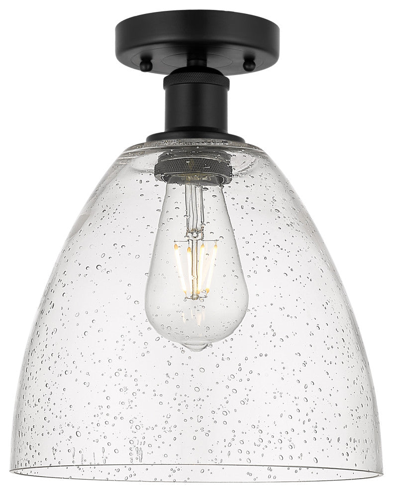 Innovations 616-1F-BK-GBD-94 1 Light Semi-Flush Mount, Matte Black