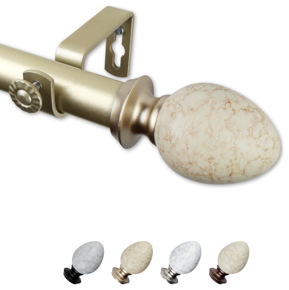 Afra 1" Curtain Rod, Light Gold, 48-84"