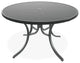 48" Round Hammered  Outdoor Dining Table with Umbrella Hole, Graphite