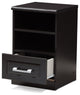 Odelia Moderm, Contemporary Wenge Brown 1-Drawer Nightstand