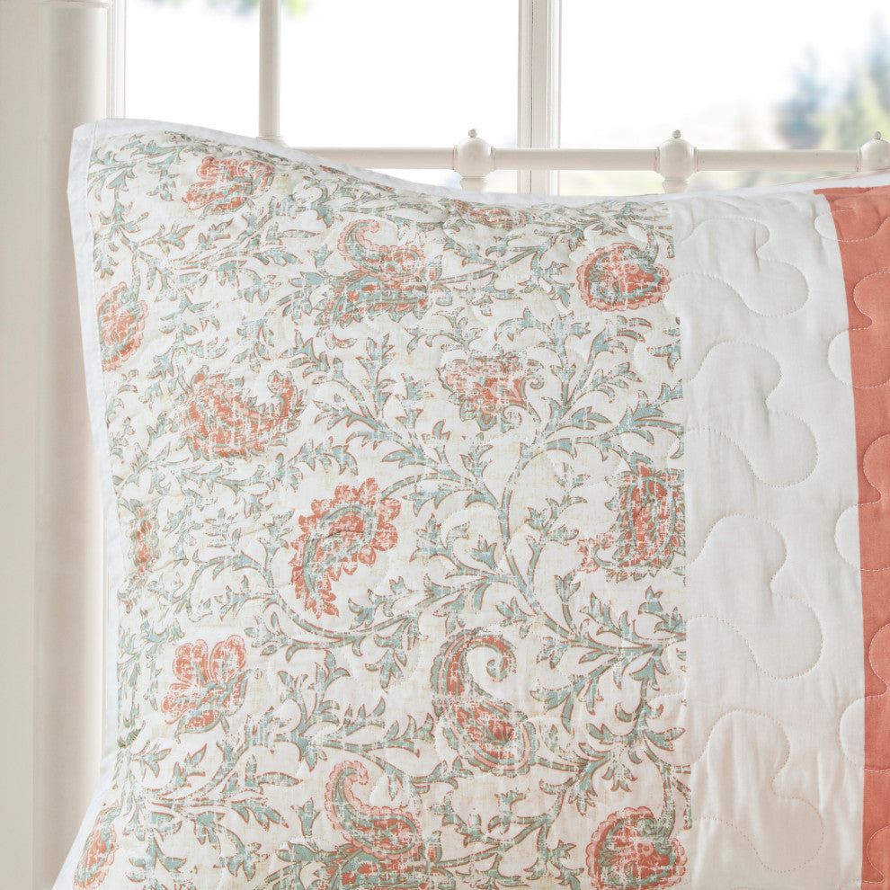 Madison Park Percale Printed 6-Piece Coverlet Set, Full/Queen