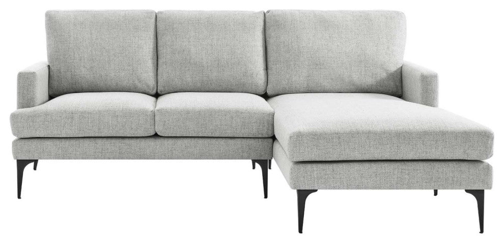 Sectional Sofa Couch, Light Gray, Fabric, Modern