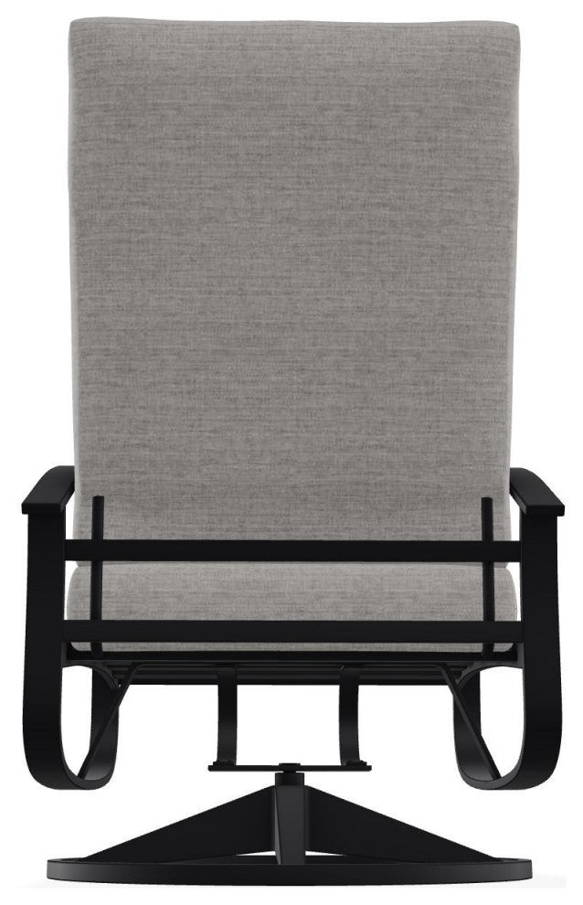 Belle Isle Cushion Deep Seat Outdoor Swivel Rocker, Graystone/Black