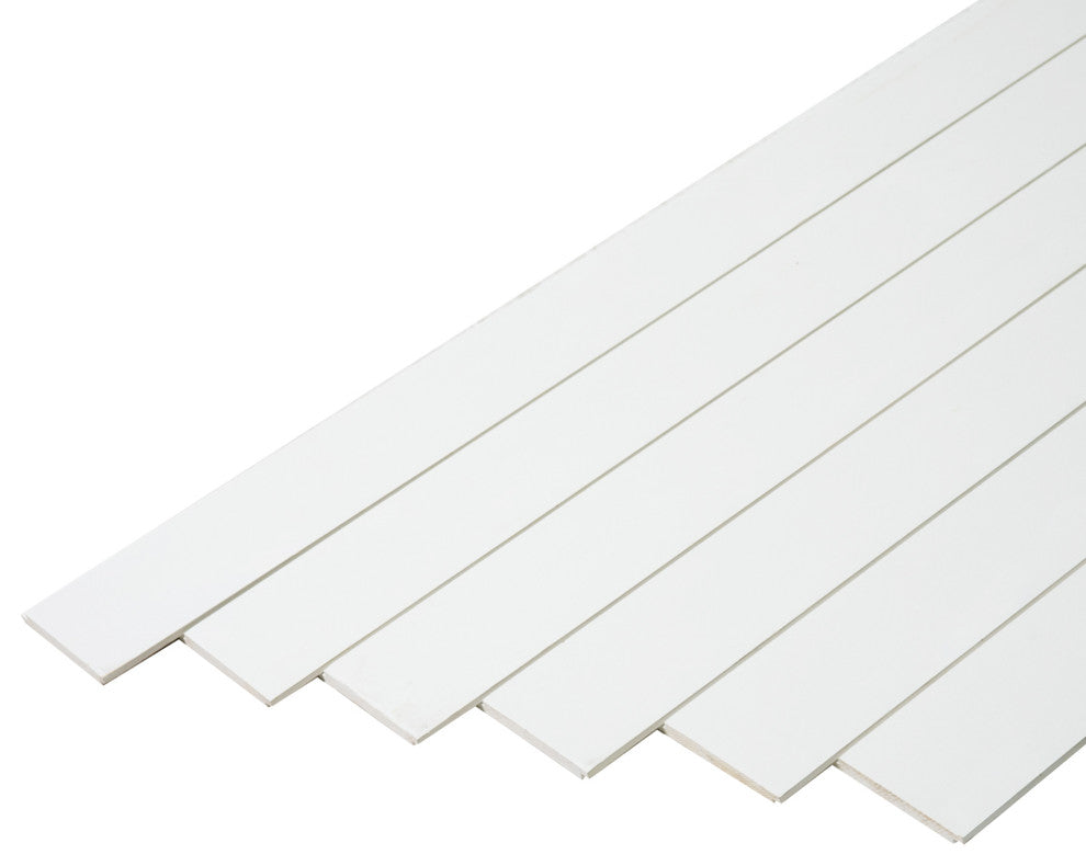 Nickel Gap Shiplap Wood Board White 9/16"x7.25"x7', 6-Piece Box