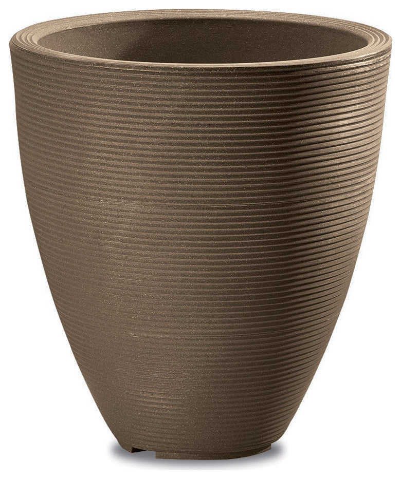 Delano Double Walled Tall Modern Indoor Outdoor Pot, Mocha