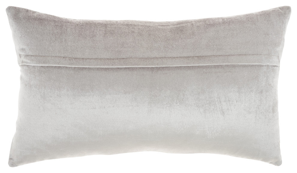 Mina Victory AZ217 Throw Pillow, Light Grey, 12" x 21"