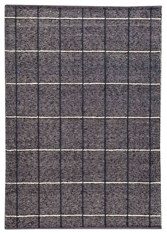Hand Woven Charcoal Wool Area Rug, 4''6"X6''6"