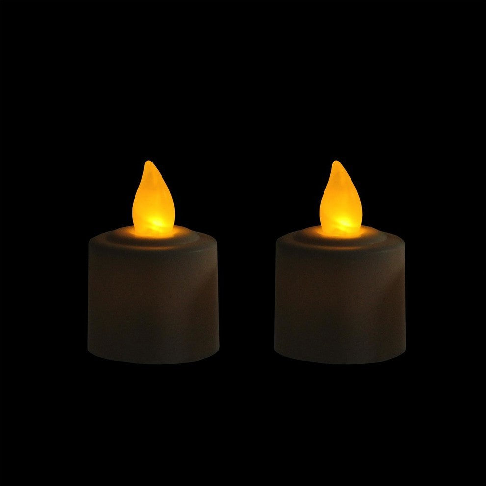 LED Flickering Amber Christmas Votive Candles, Set of 2, White