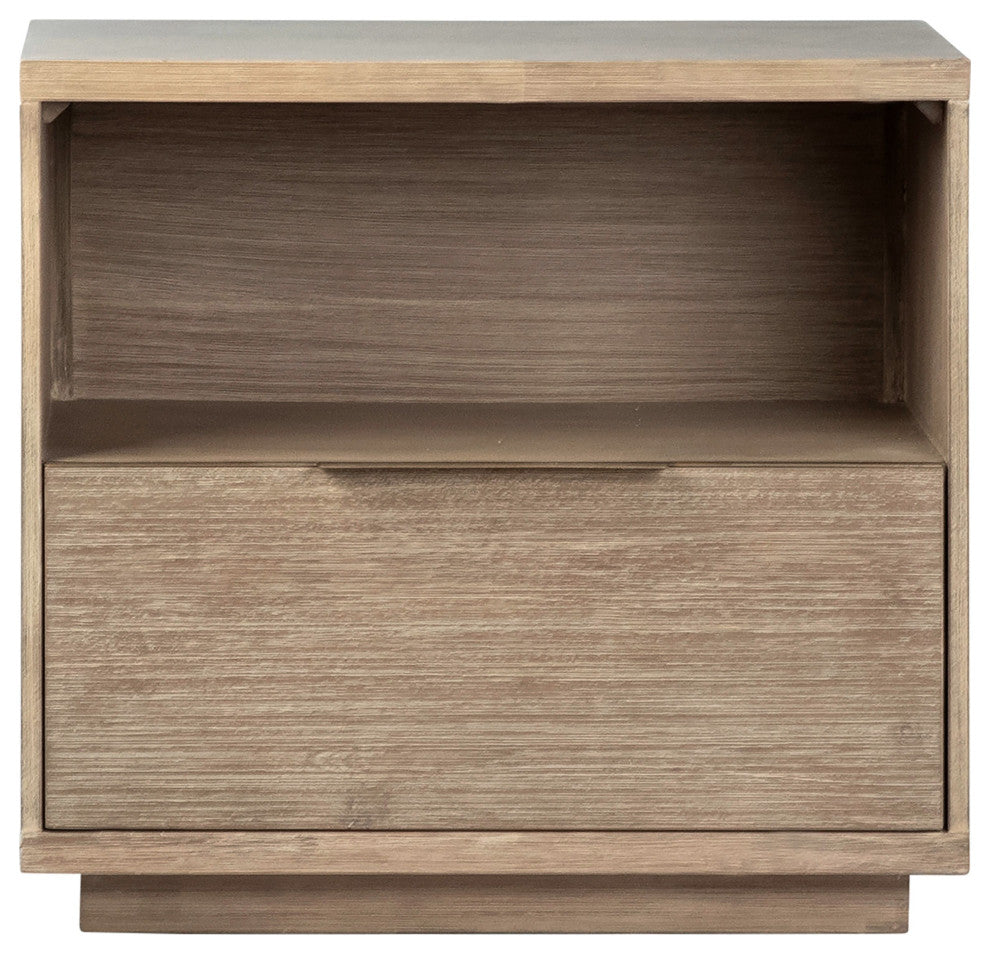 Finn 1-Drawer Storage Nightstand, Light Wash Acacia