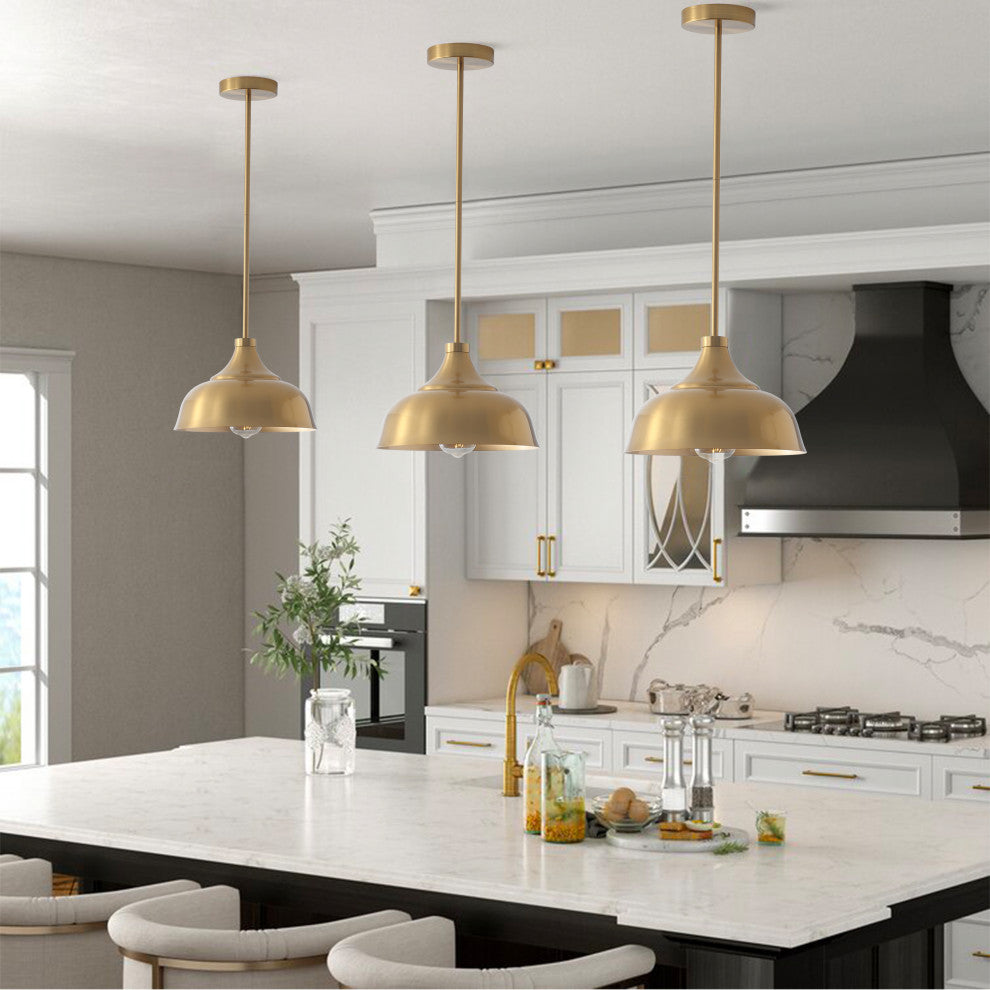 1-Light Metal Style Ceiling Light Industrial Pendant, Bronze