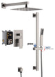 CASAINC 10" Luxury Wall Mounted Shower System Set w Sliding Handheld Rod, Brushed Nickel