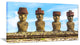 "Moai With Red Topknot Hat" Portrait Canvas Photo Print, 32"x16"