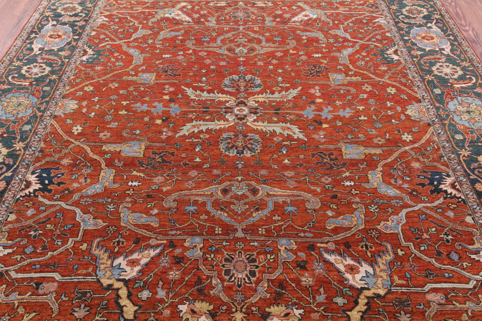 Persian Fine Serapi Hand-Knotted Wool Rug 7' 11" X 9' 2" - Q16037
