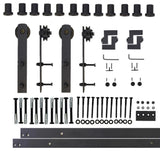 Sliding Barn Door Hardware for Double Door, Straight Design, 16'