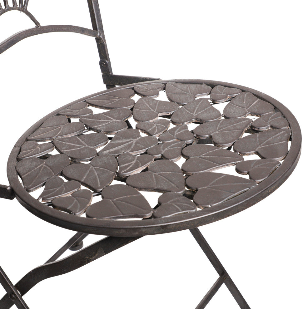 Iron 3-Piece Sun Leaves Bistro Set