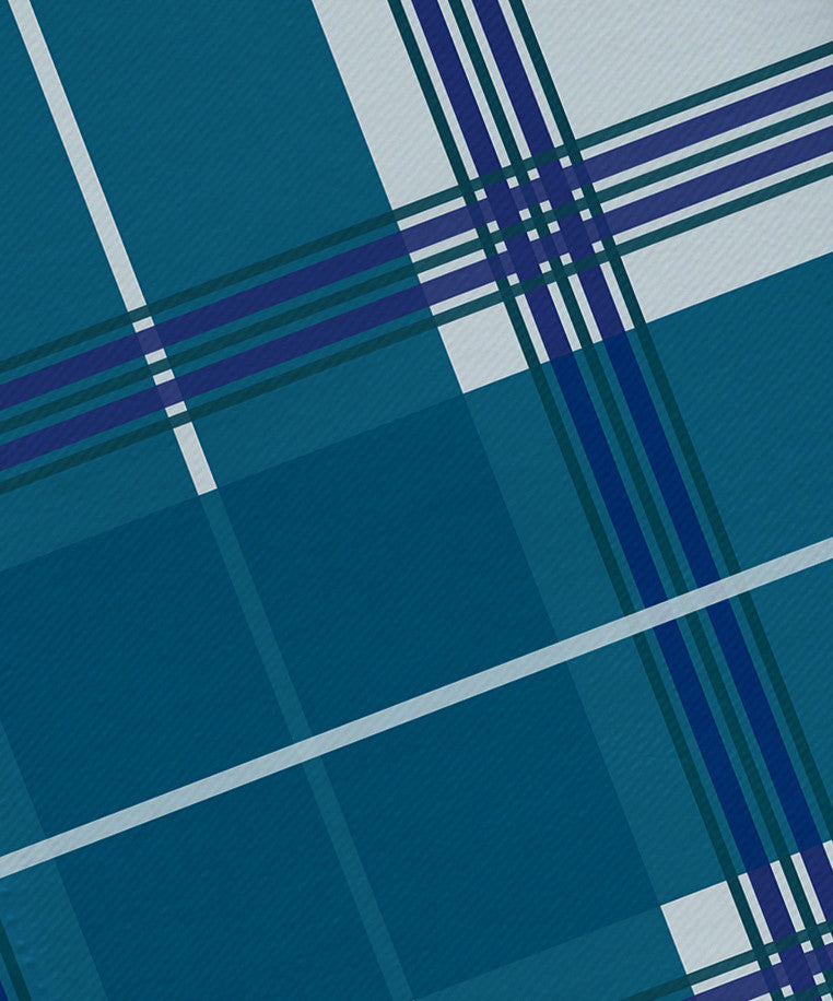 Big Bad Plaid Geometric Print Napkin, Teal, Set of 4