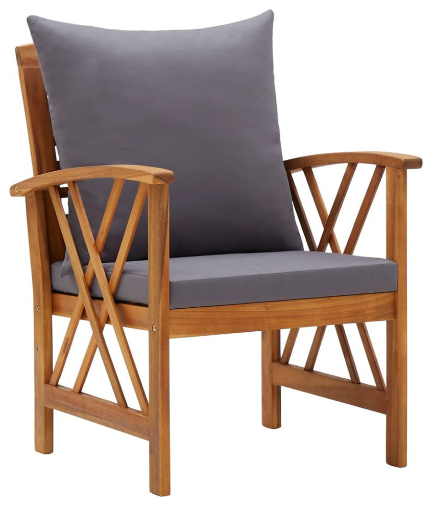 vidaXL Patio Furniture Set 4 Piece Bench Seat with Table Solid Acacia Wood