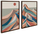 Sylvie MCM Mountains Blue Framed Canvas by Rachel Lee, Brown 2 Piece 23x33