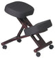 Kneeling Chair With Memory Foam Mahogany Wooden Frame Black Fabric