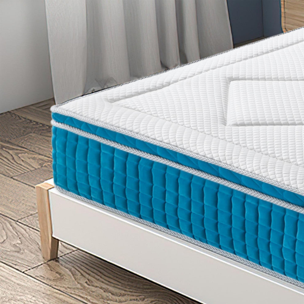 13"? Medium Euro Top Gel Memory Foam Cooling Hybrid Mattress, Queen