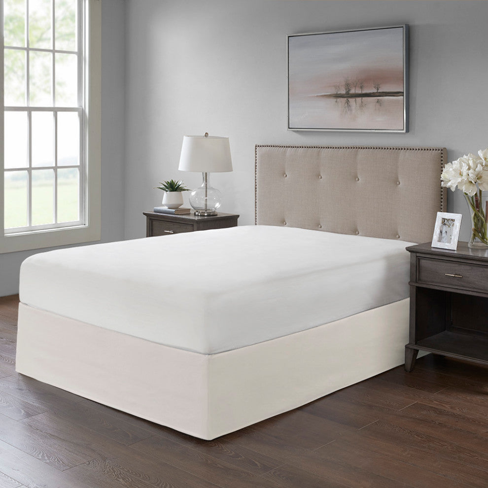 Madison Park Simple Fit Wrap Around Adjustable Bedskirt, Ivory