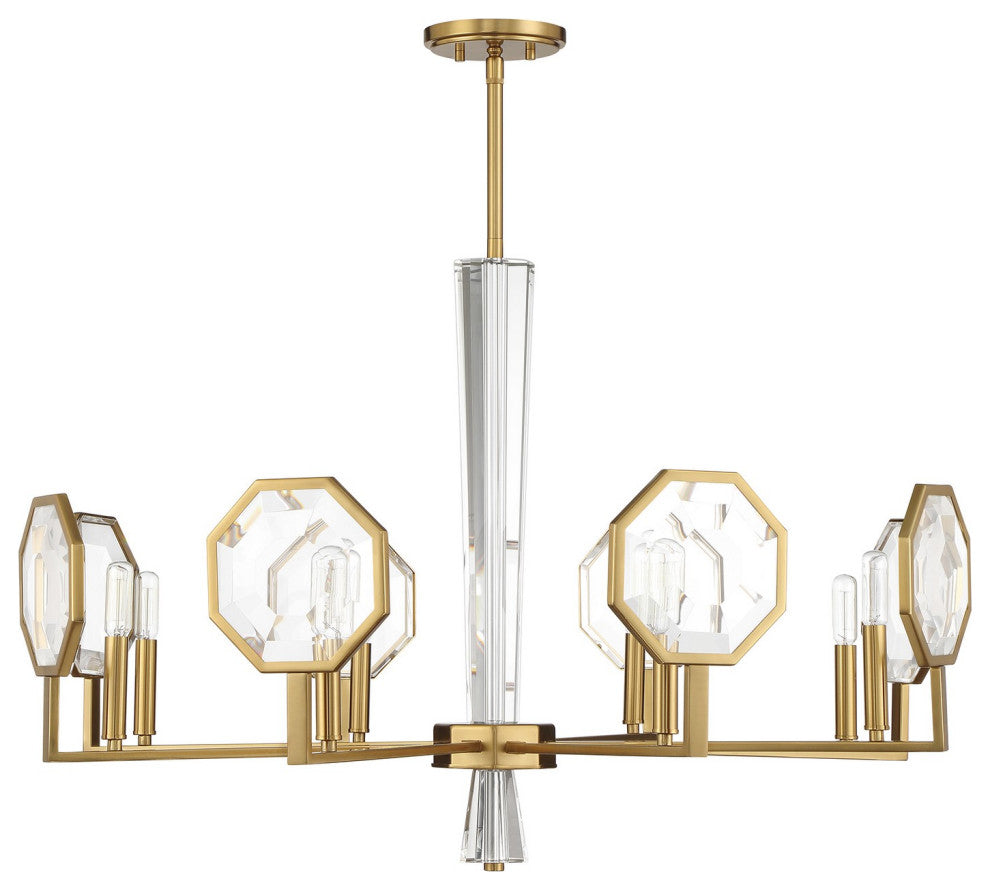 Leighton 8-Light Chandelier, Warm Brass