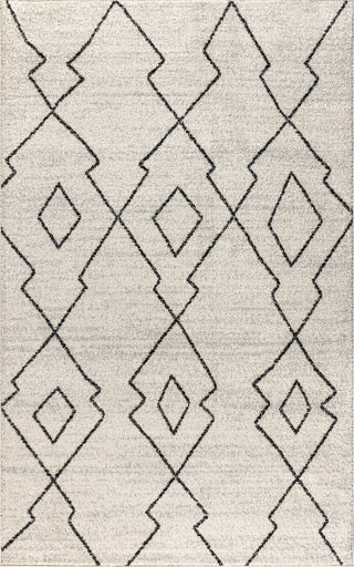 Alia Moroccan Beni Souk Area Rug, Cream/Black, 4 X 6