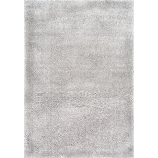Nuloom Soft and Plush Cloudy Solid Shag Rug, Silver 5'3"x7'6"