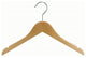 Wooden Junior Top Hanger, Natural/Chrome Finish, Box of 50