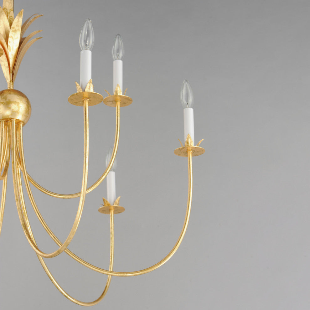 Maxim 2889 Paloma 9 Light 36"W Taper Candle Style Chandelier - Gold Leaf