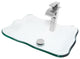 Clear Scalloped Tempered Glass Vessel Bathroom Sink Combo with Faucet and Drain, Brushed Nickel
