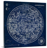 Celestial Blueprint Wrapped Canvas Art Print, 24"x24"x1.5"