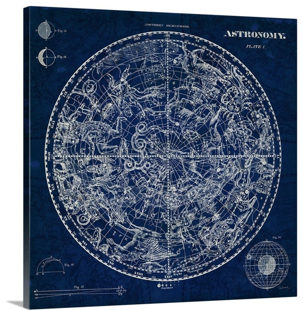 Celestial Blueprint Wrapped Canvas Art Print, 24"x24"x1.5"