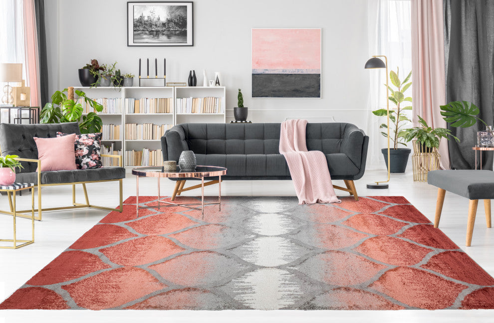 Noori Rug High-low Theron Grey/Terracotta Rug