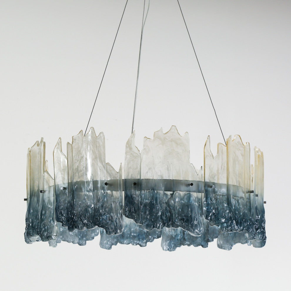 LNC Hanabalter 1-Light 28" Modern Resin LED Chandelier, Silver