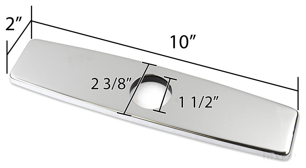 Luxier Kitchen Faucet Single-Hole Deck Plate, 10", Chrome