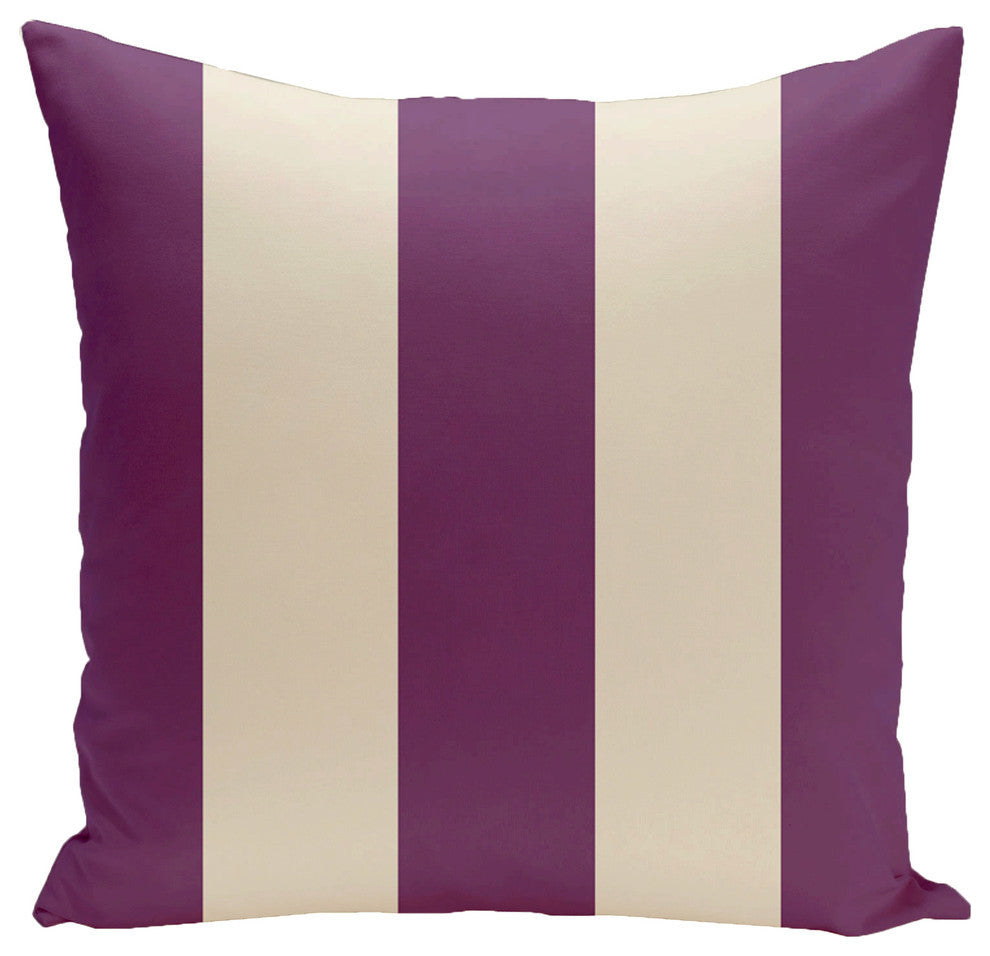 Holiday Brights Collection Striped Pillow, Sugarplum, 16"x16"