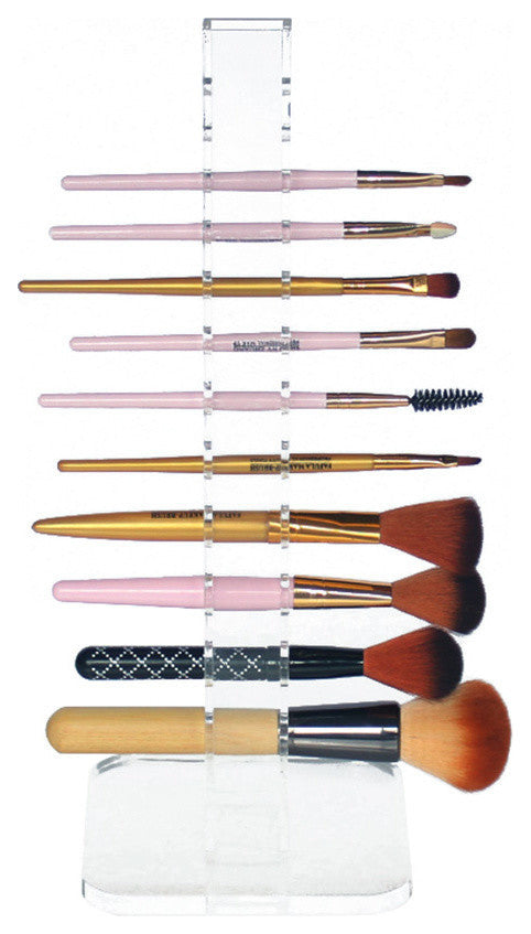 OnDisplay Acrylic Cosmetic Brush Organization Tower - Handmade Clear Acrylic Ma