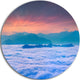 Sea Of White Fog And Mountains, Landscape Photo Round Wall Art, 11"