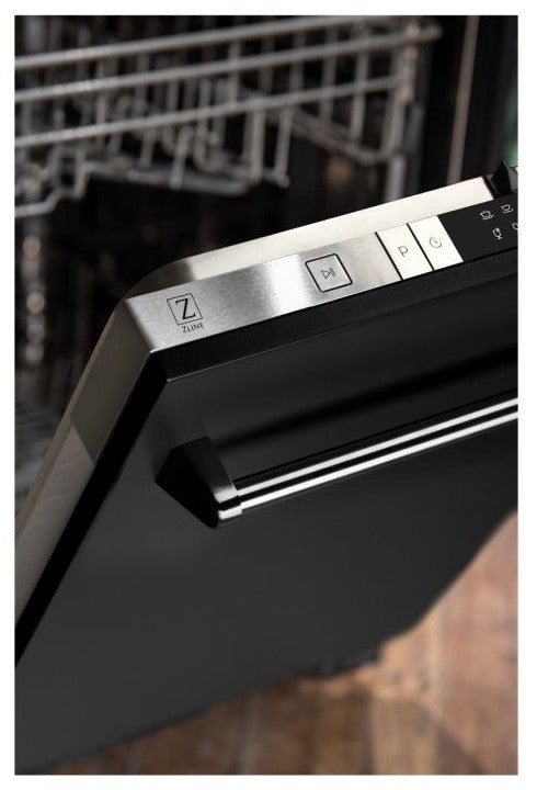 24" Black Matte Top Control Dishwasher 120-Volt With Traditional Style Handle