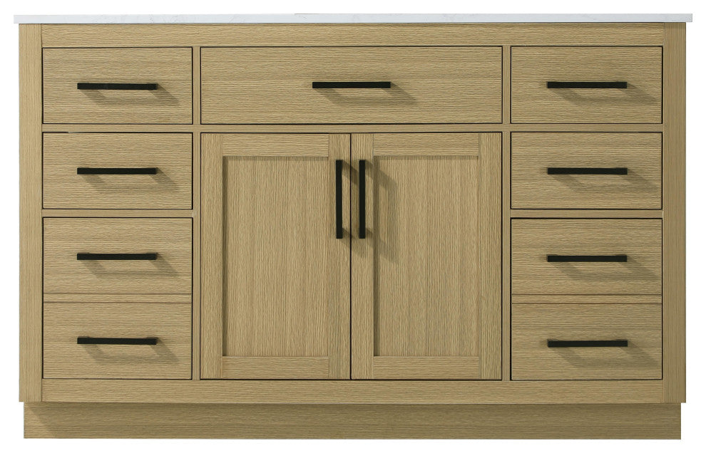 Home Living 54" Single Bathroom Vanity, Honey Brown